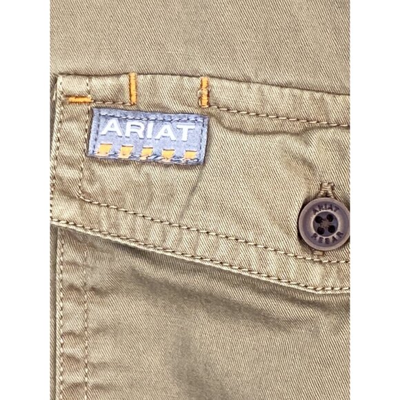 Ariat Rebar Washed Twill Long Sleeve Work Shirt Women’s Large Brown - Picture 4 of 16